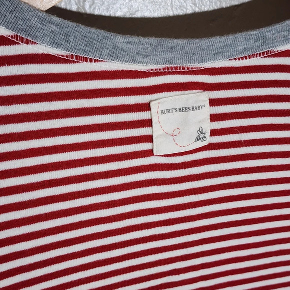 Burts Bees Striped Red and Gray Kids Pajamas - Picture 5 of 5